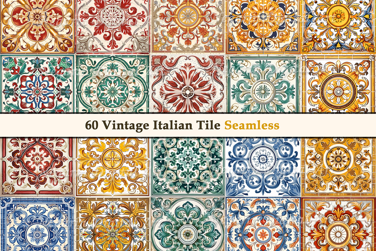 Vintage Italian Pattern Tile V1, a Pattern Graphic by Negarin Digital Art (Photo 5 of 8)