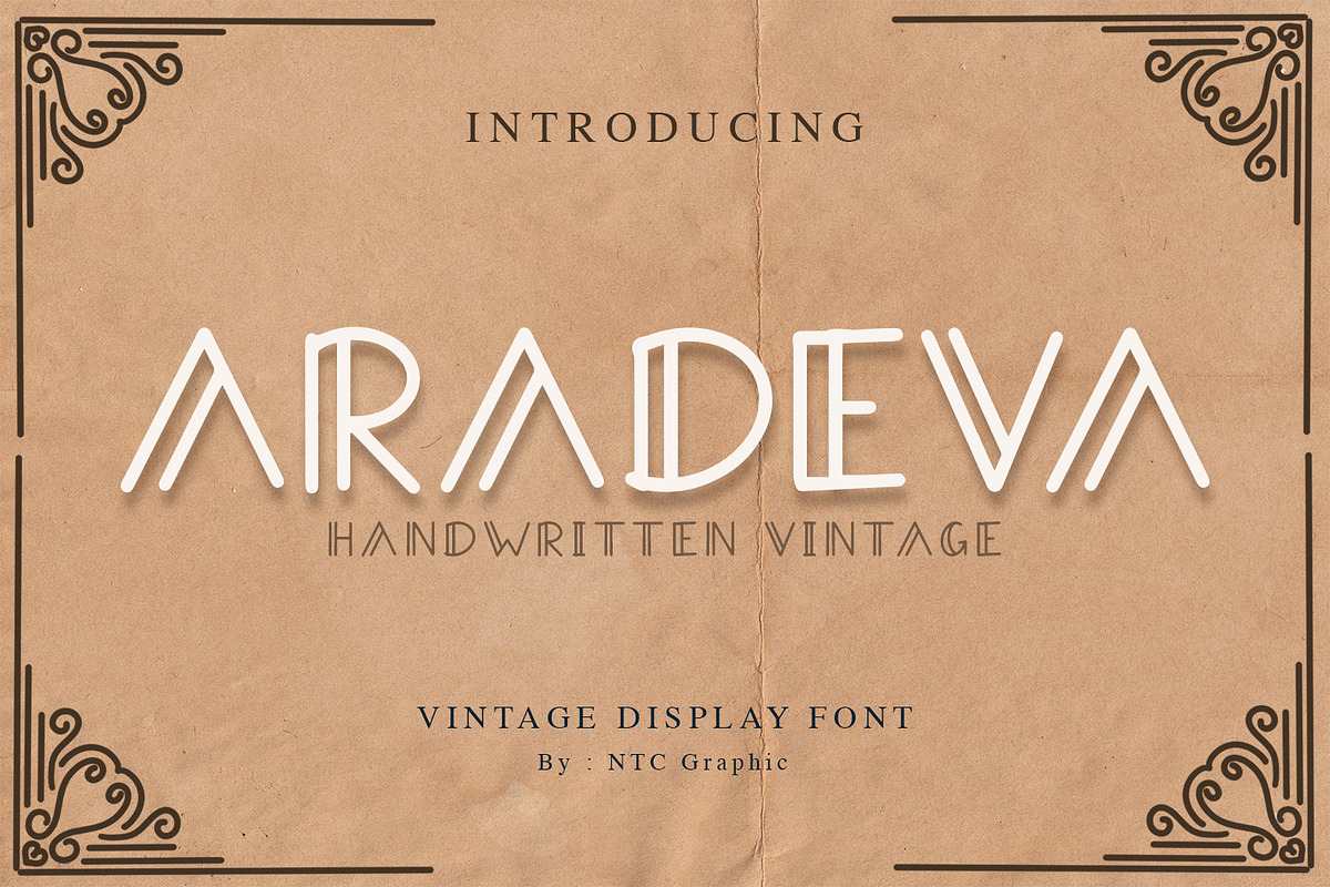 ARADEVA - Vintage Font, a Script Font by NTC Graphic (Photo 1 of 5)
