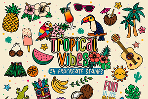 Tropical Procreate Stamps