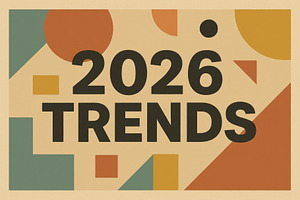Geometric 2026 trends illustration w, a Photo by Dvoevnore photos