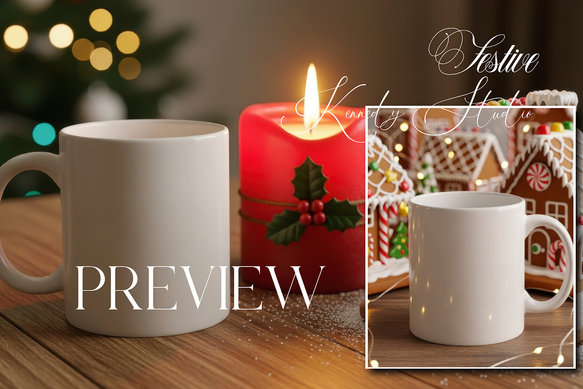 Rustic Christmas Mug Bundle 1000 JPG, a Cups & Container Mockup by KennedyStudio (Photo 3 of 11)