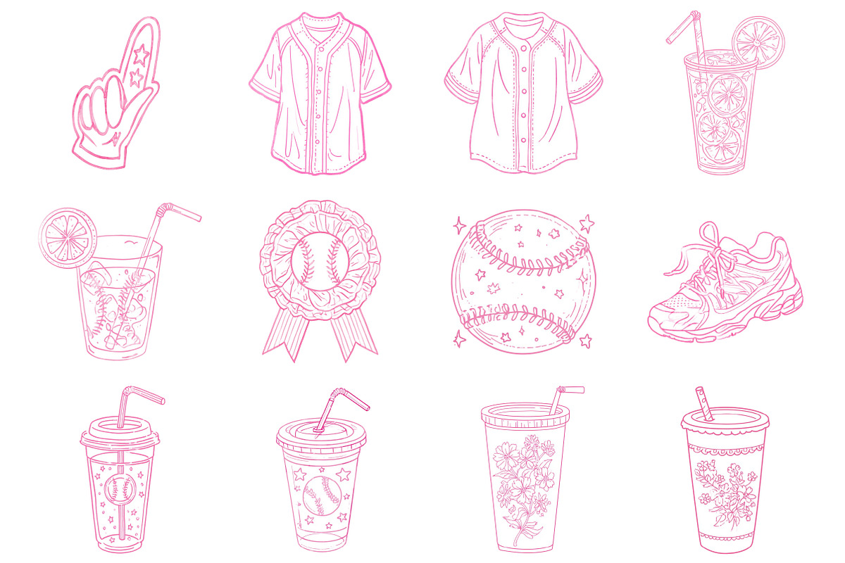 Baseball Hand Drawn Clipart Bundle, a Seasonal Illustration by CitraGraphics (Photo 3 of 6)