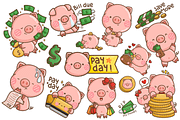 Piggy Payday Clipart - Animal Work, an Animal Illustration by Inkley Studio (Thumbnail 1 of 4)