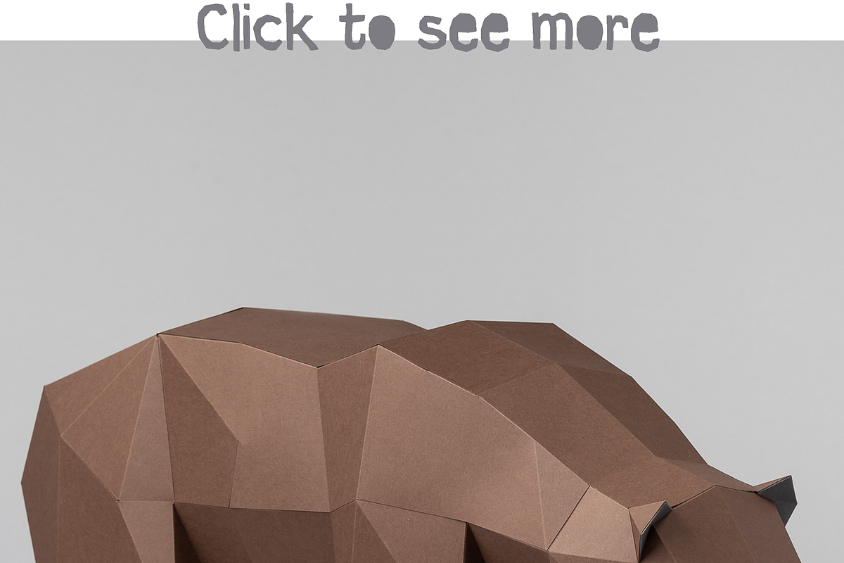 Brown Bear 3d papercraft template, a Presentation Template by Sofs designs (Photo 3 of 3)