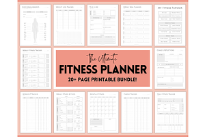 20 Page Fitness Planner Bundle!