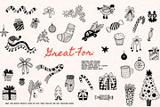 Merry Christmas Doodles Hand Drawn, an Illustration by Art's and patterns (Thumbnail 3 of 5)