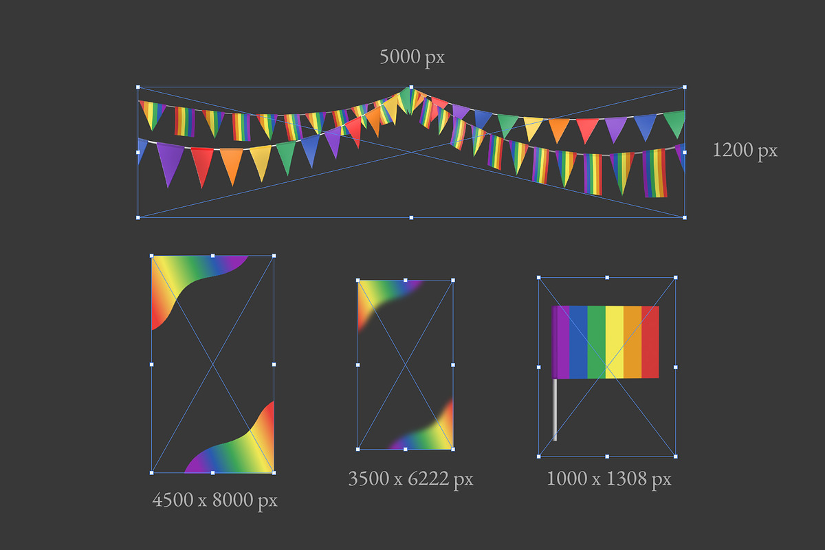 Pride Flag & Frame – Rainbow Clipart, an Illustration by aniunova (Photo 5 of 5)