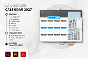 Landscape Calendar 2027 Template, a Stationery Template by MstArtwork (Thumbnail 2 of 5)