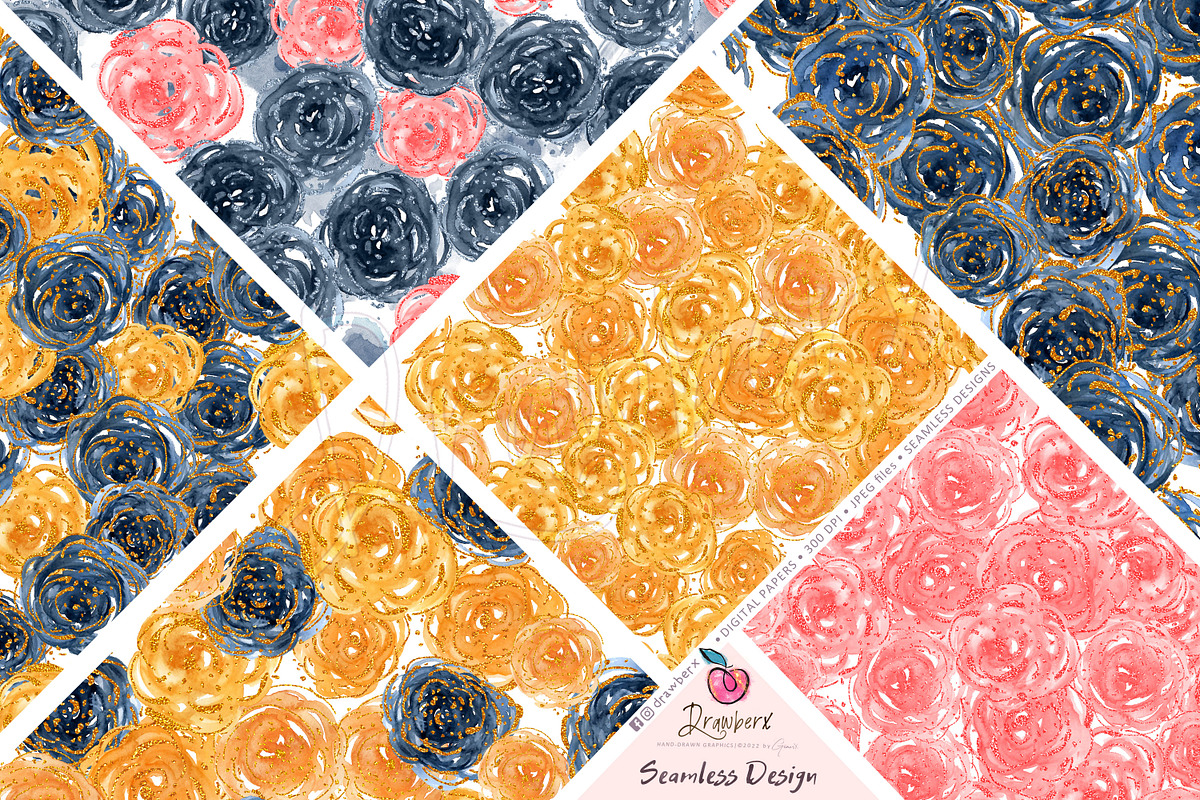 Boho Floral Seamless patterns 019, a Pattern Graphic by Drawberx (Photo 3 of 9)