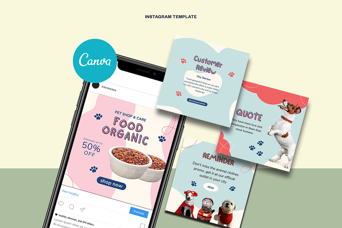 Pet Shop Instagram | CANVA Template, a Social Media Template by Azruca (Photo 6 of 17)