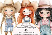 Watercolor Cowboy Wild West Clipart, a Seasonal Illustration by Design Market (Thumbnail 1 of 5)