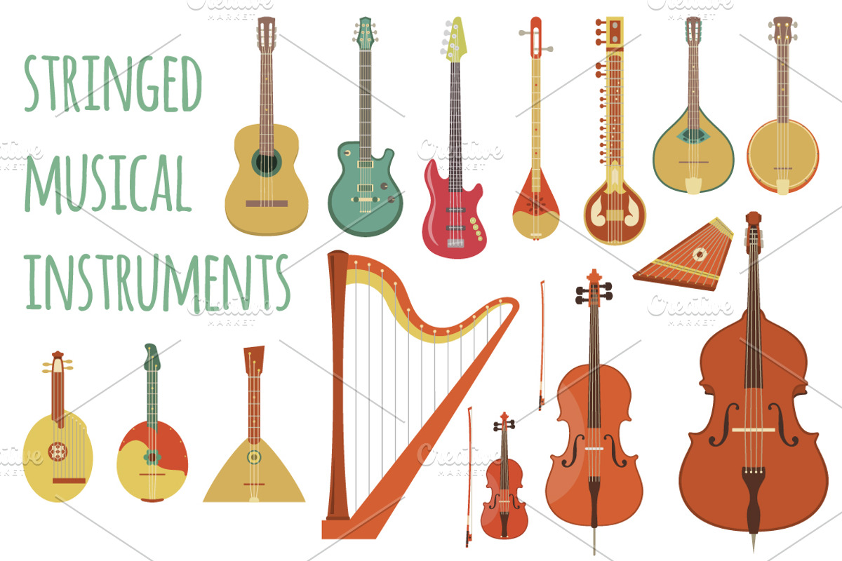 Stringed Musical Instruments, an Object Graphic by Vectorikart (Photo 1 of 2)