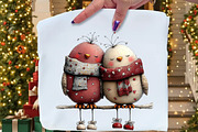 Christmas Birds Clipart, an Illustration by Craft Nest (Thumbnail 9 of 9)