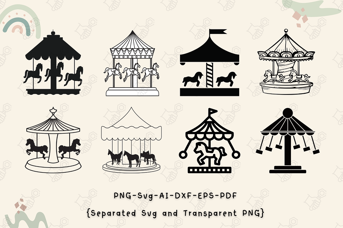Merry Go Round SVG, Playground Merry, an Illustration by Cheerful World