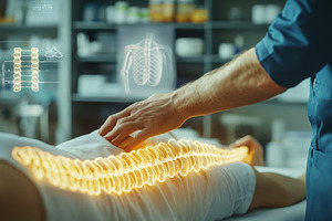 Spinal Exam: Doctor examining patien, a Health & Medical Photo by Pixeness Studio
