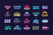 Retro Neon 80s Logos and Elements, an Object Graphic by DenysHolovatiuk (Thumbnail 2 of 5)