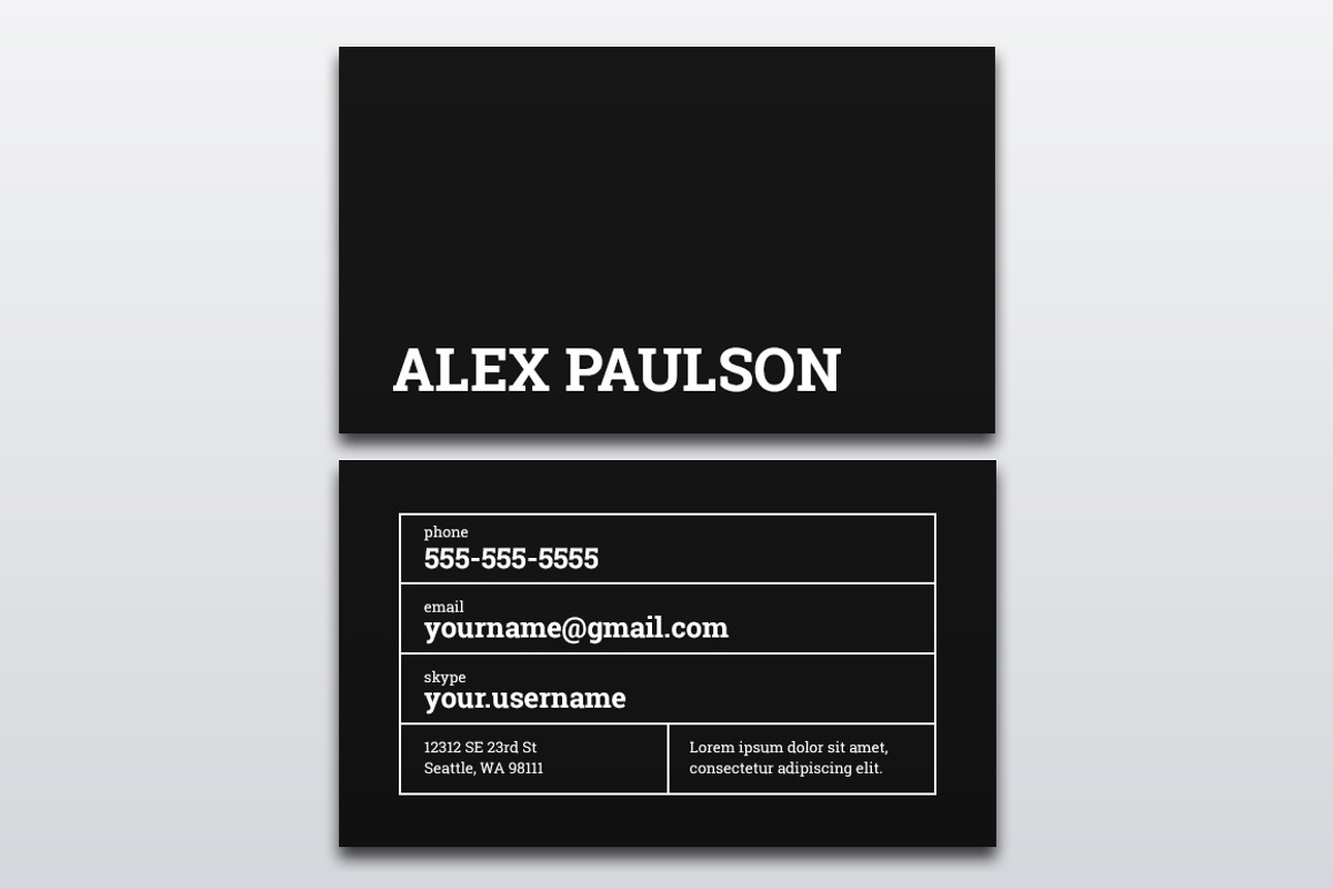 Bold Black Business Card 007, a Business Card Template by Nonaglyph Design (Photo 4 of 5)