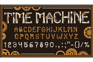 Mechanic steampunk font, a Decorative Illustration by Vector Tradition
