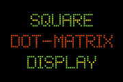 Square Dot-Matrix Display Font, a Script Font by Krafti Lab (Thumbnail 1 of 3)