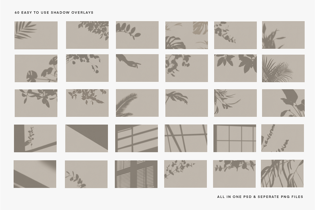 60 Shadow Overlay Pack | PSD + PNG, a Product Mockup by GRPXSTORE (Photo 2 of 17)