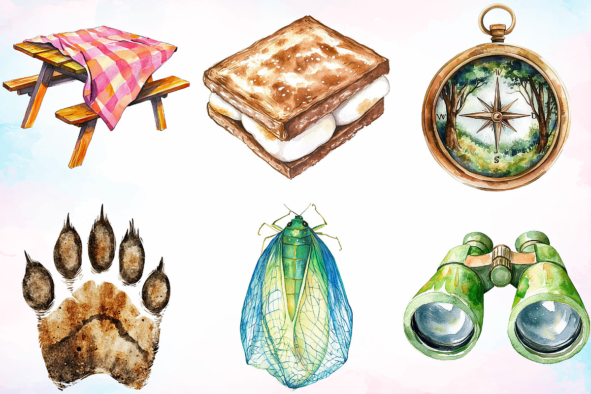 Weekend Forest Camping Clipart PNG, a Seasonal Illustration by Canvas Craft (Photo 4 of 4)