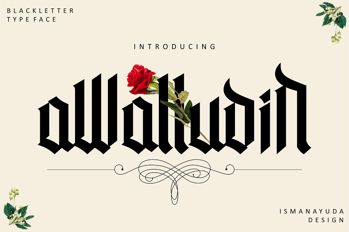Awaludin, a Blackletter Font by ismanayuda (Photo 1 of 7)