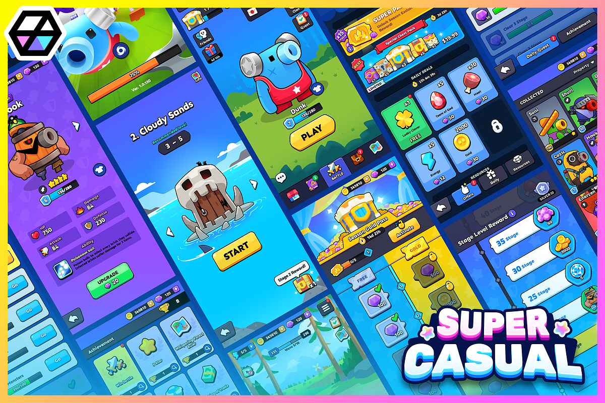 GUI Pro - Super Casual, an UI Kit Template by LAYERLAB (Photo 1 of 38)