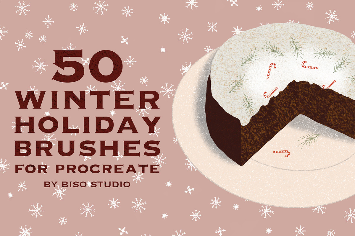 Winter Holiday Brushes for Procreate, a Brush Add-On by Biso Studio (Photo 1 of 7)