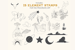 Cosmic Cowboy Stamp Brushes