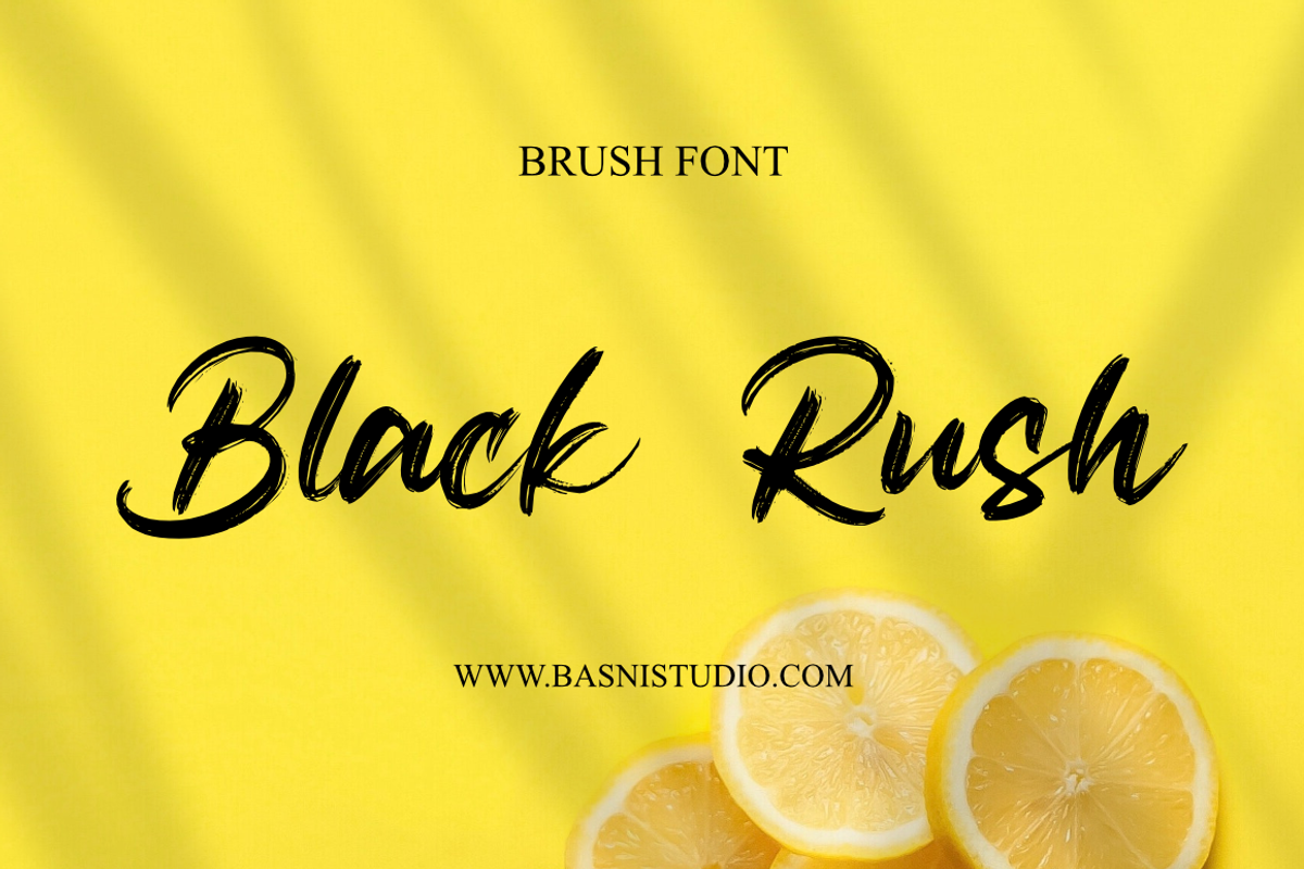 Black Rush - Brush Font, a Font by Basnistudio (Photo 1 of 5)