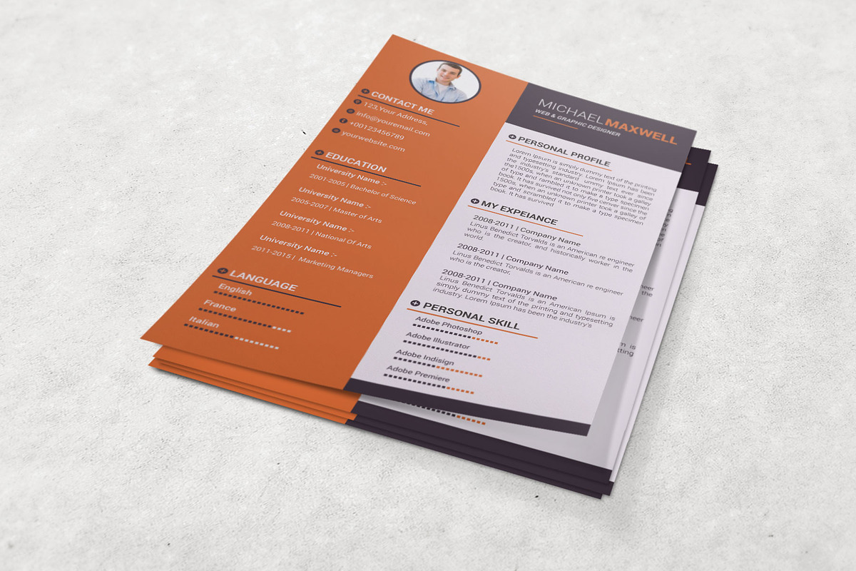 Resume - CV Design Templates, a Resume Template by designvillage (Photo 6 of 13)