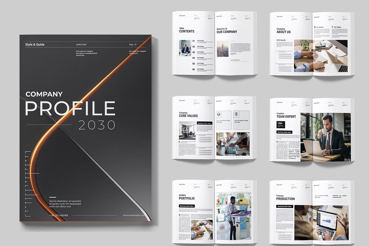 Company Profile Template, a Brochure Template by Alvi-Studio (Photo 6 of 6)