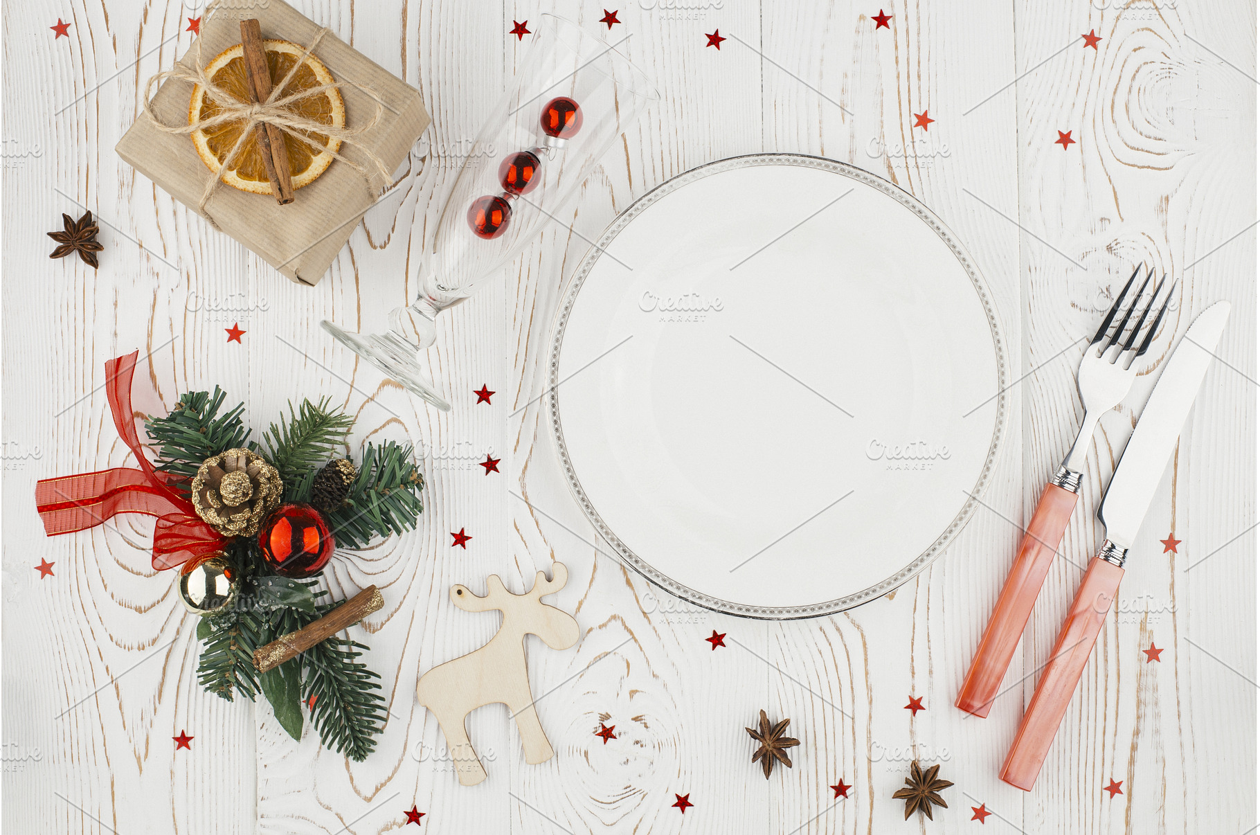 Rustic Christmas white table with, a Holiday Photo by Diary of impressions