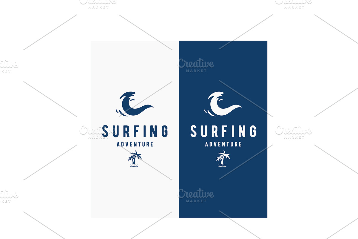 Surf summer retro vintage logo templ, a Branding & Logo Template by LOGOCREATIVE