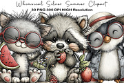 Whimsical Summer Animals Clipart, an Illustration by Black Bird Studio (Thumbnail 1 of 5)