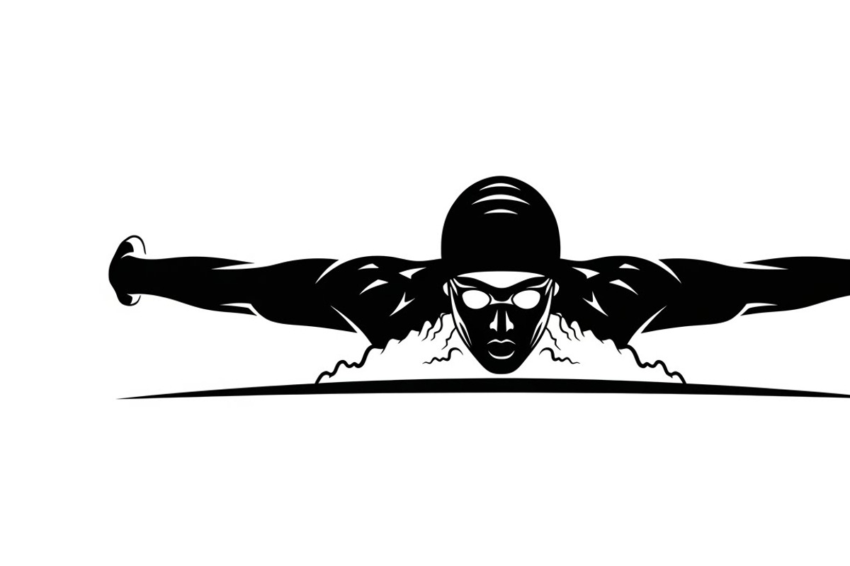 A dynamic Swimming Action Silhouette, an Illustration by Amazin_art (Photo 21 of 31)