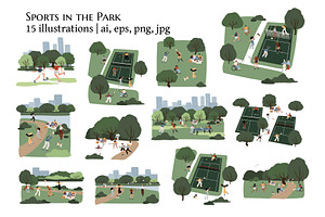 diverse people enjoying park sports, a Person Illustration by LyubovZaytseva