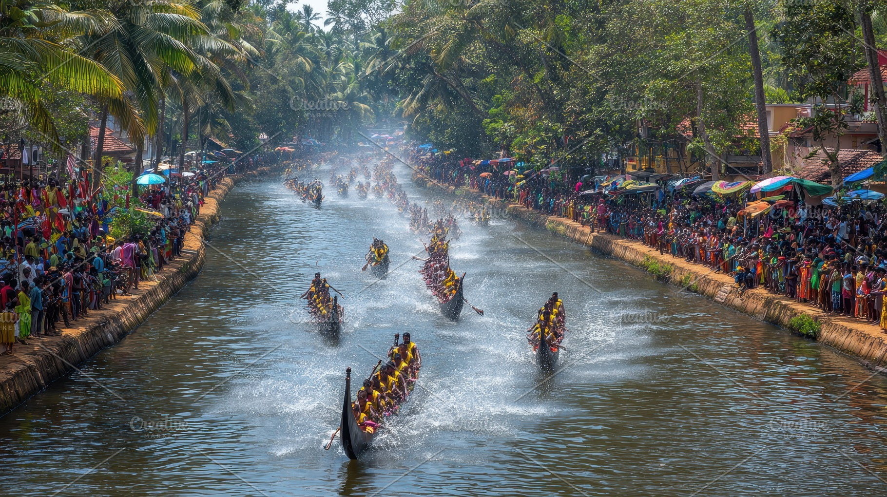 Lively Onam boat race showcasing, a Photo by Pavel_design
