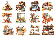 Fall Reading Nook Clipart, an Illustration by Dream Creation (Thumbnail 2 of 4)