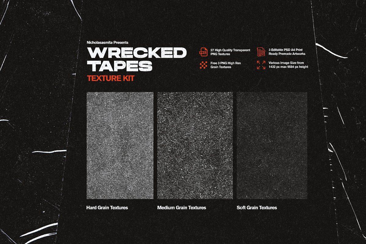 Wrecked Tapes Texture Kit, a Texture Graphic by nicholasasmita (Photo 6 of 10)