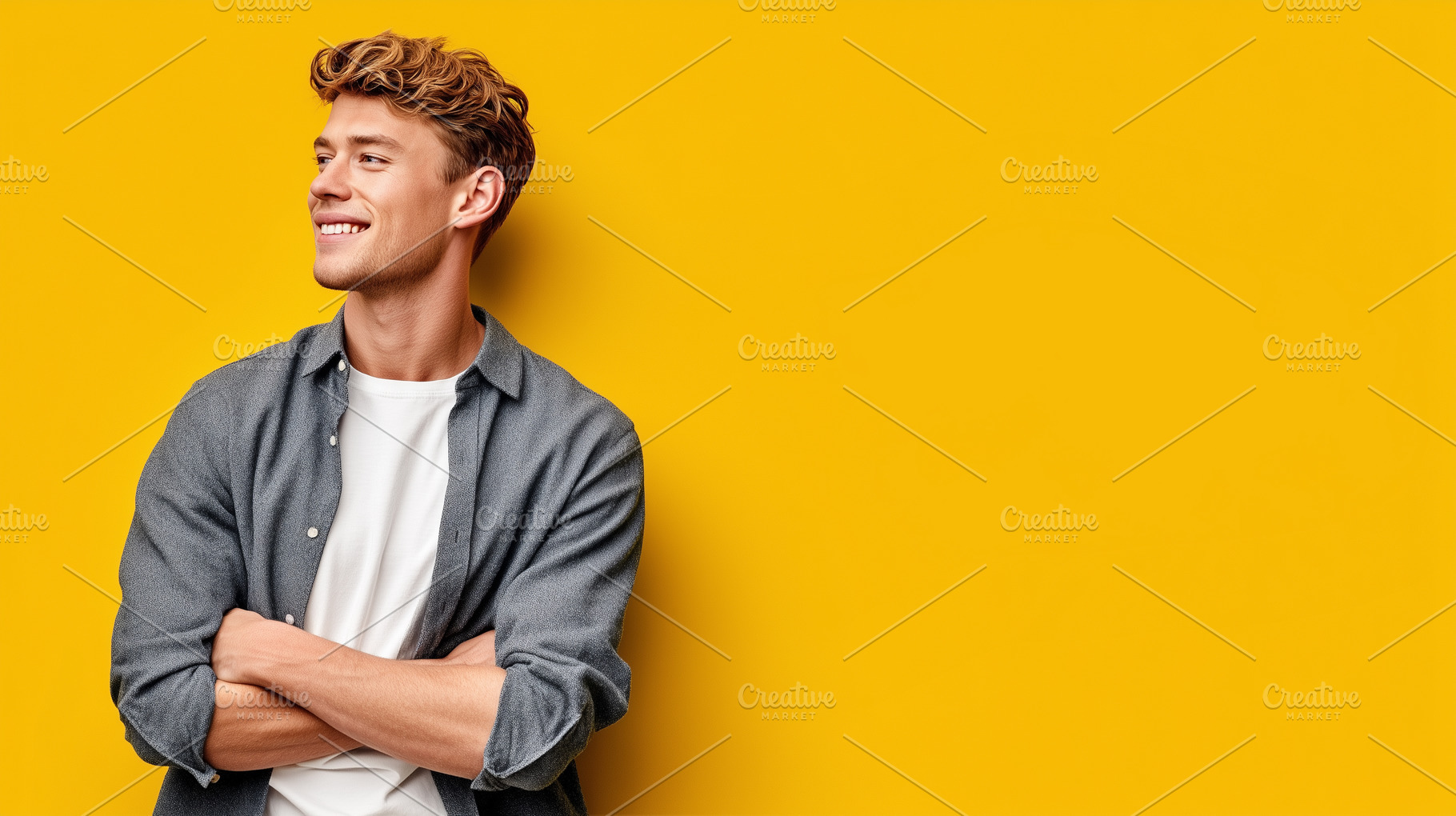 Smiling young man in casual outfit, a Person Photo by MistyDay
