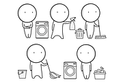 Set of icons about washing and clean, an Icon by JK comics (Thumbnail 1 of 6)