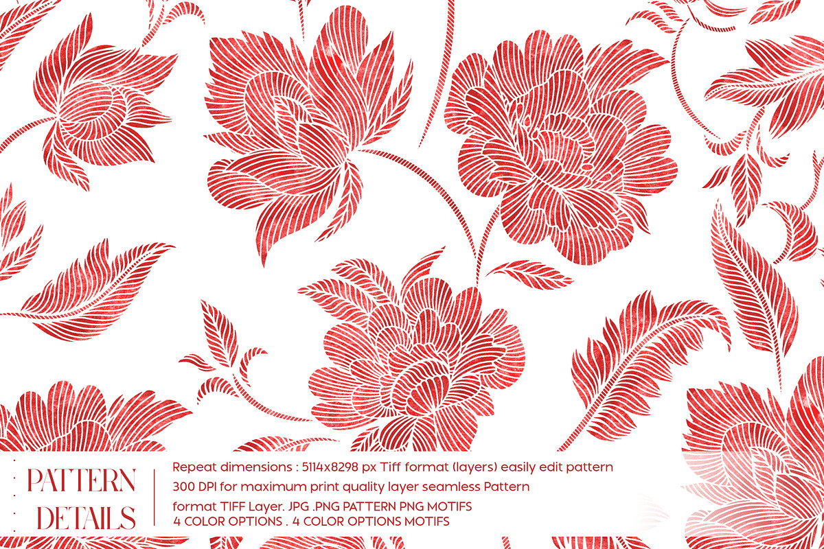 ROYAL Seamless Lined Botanical Print, a Pattern Graphic by Fabrivo (Photo 2 of 10)