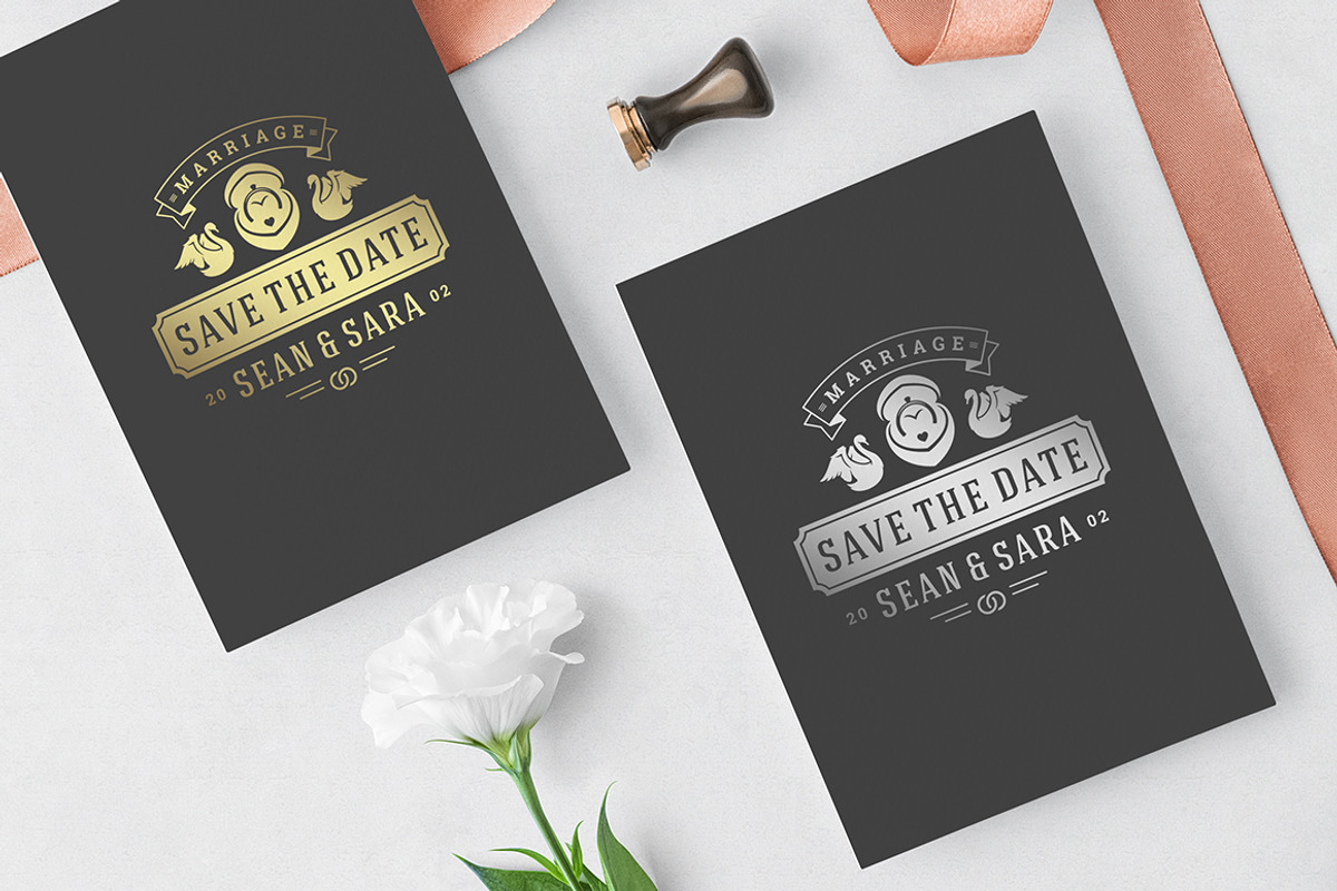 18 Wedding Logos and Badges, a Branding & Logo Template by Vasya Kobelev (Photo 5 of 15)