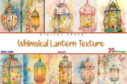 Whimsical Lantern Texture, a Background Graphic by Printable Treasure