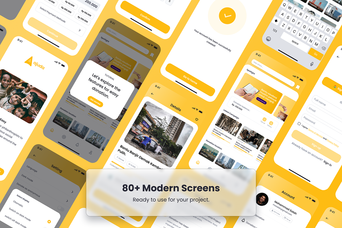Ajuda 2.0 - Donation App UI Kit, an UI Kit Template by Jarvin Studio (Photo 2 of 7)