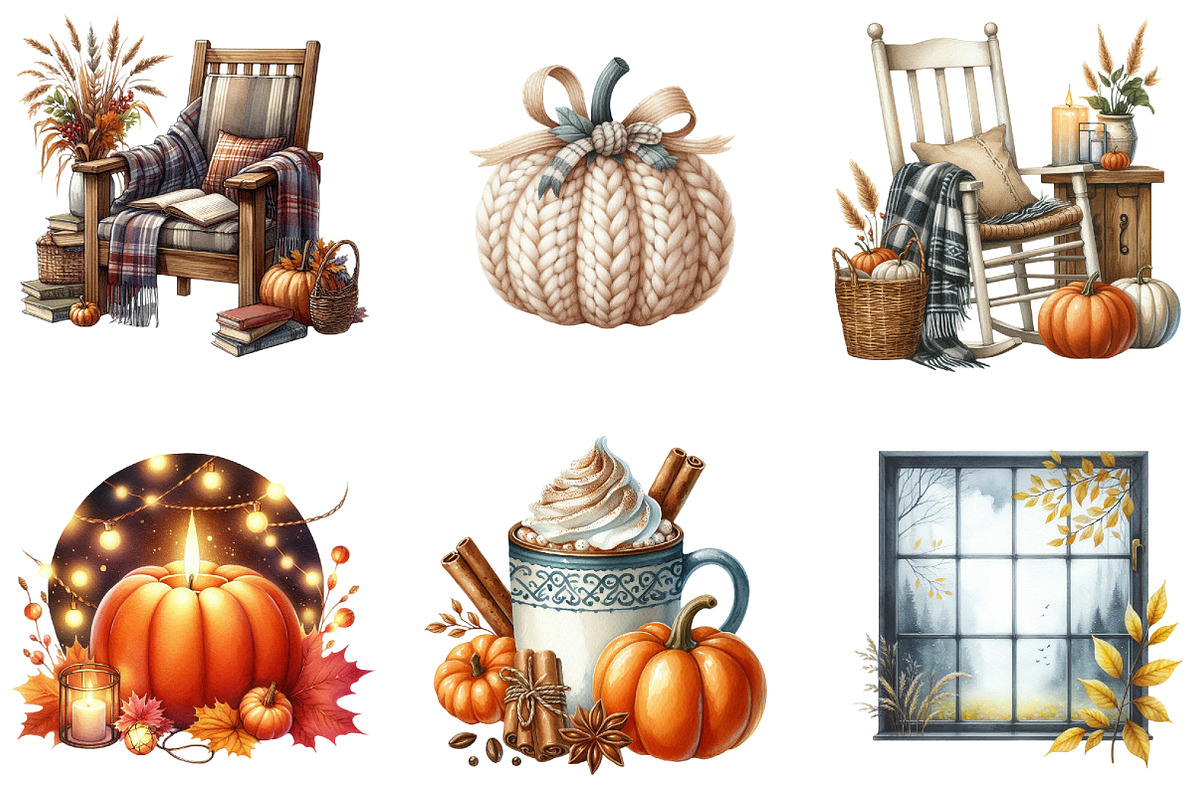 Cozy Autumn Sublimation Clipart, an Illustration by DreamArtGraphic (Photo 4 of 4)