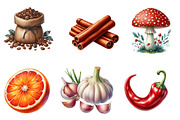 Watercolor Nature Clipart, an Illustration by CreationArt (Thumbnail 5 of 7)