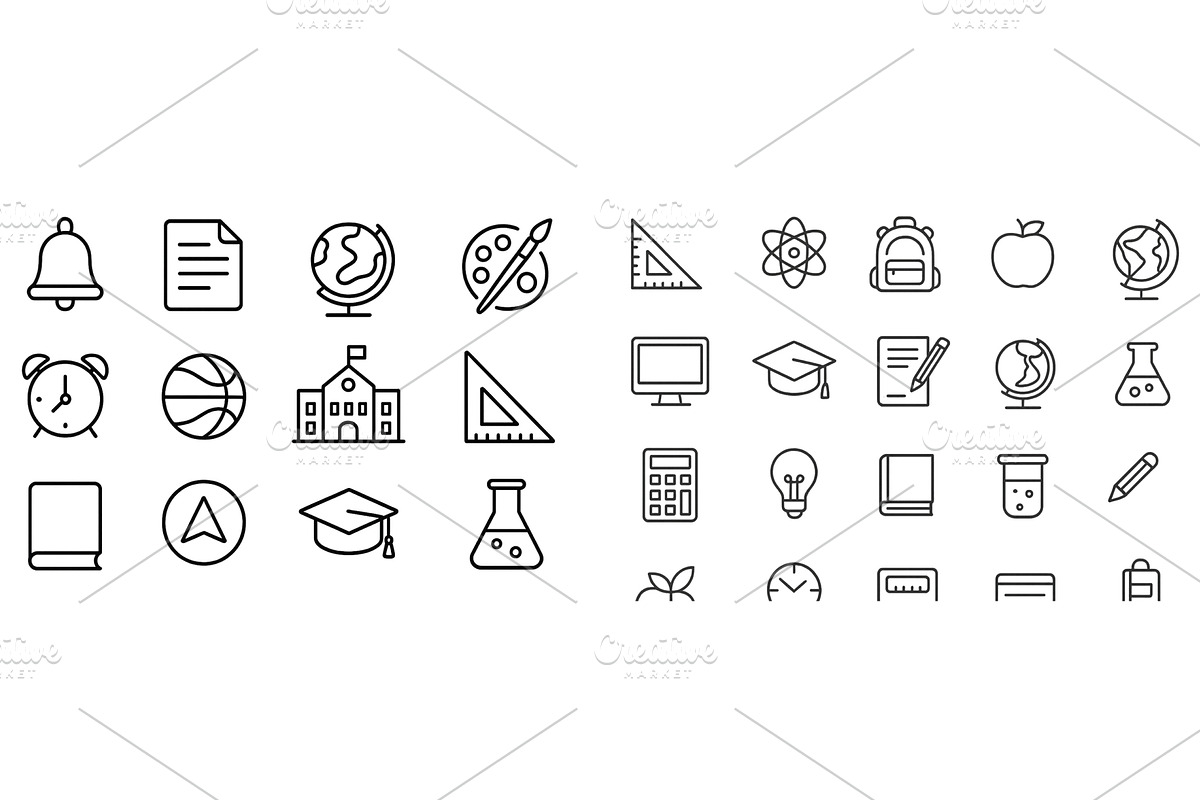 Educational symbols and icons, an Education Illustration by ZinetroN