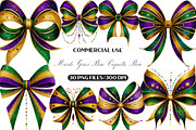 Mardi Gras Bow Coquette Bow, an Illustration by Black Bird Studio (Thumbnail 1 of 6)